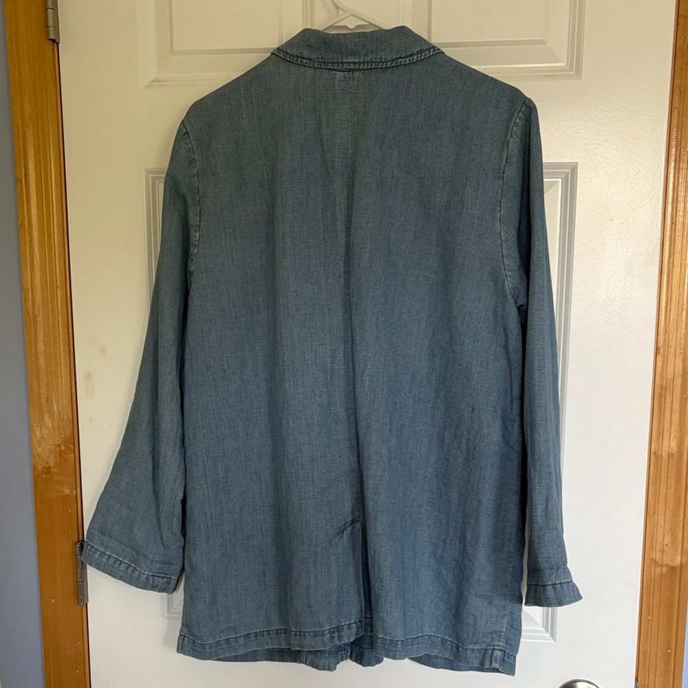 J. Jill Light Blue Denim Jacket with Button Detail - Picture 5 of 9